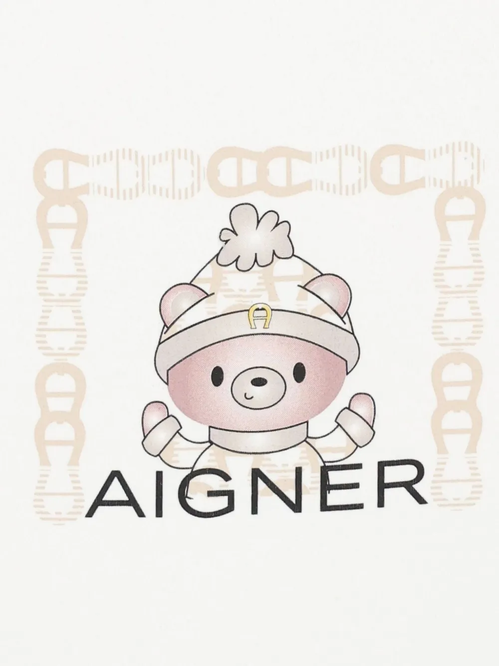 Aigner Kids Slaapzak met beer-print en logo-patroon Wit