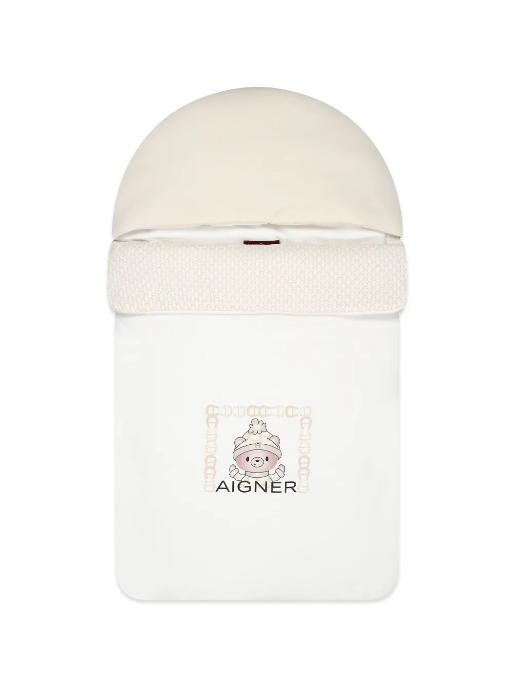 Aigner Kids bear-print logo-patterned sleep bag - Bianco
