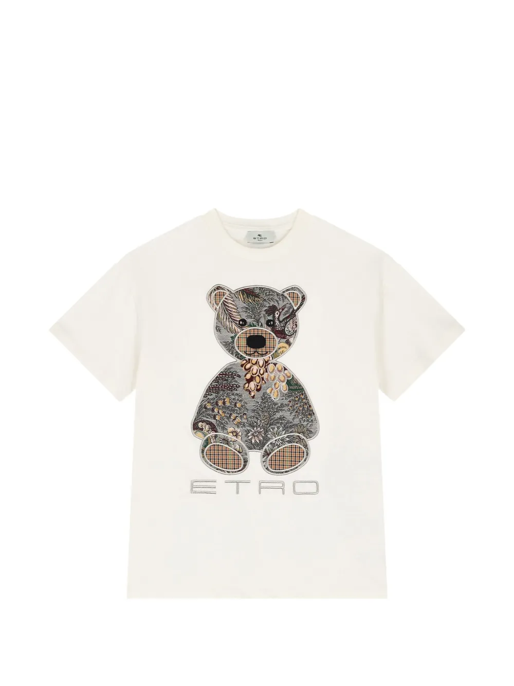 ETRO KIDS t-shirt en coton à patch ourson - Tons neutres