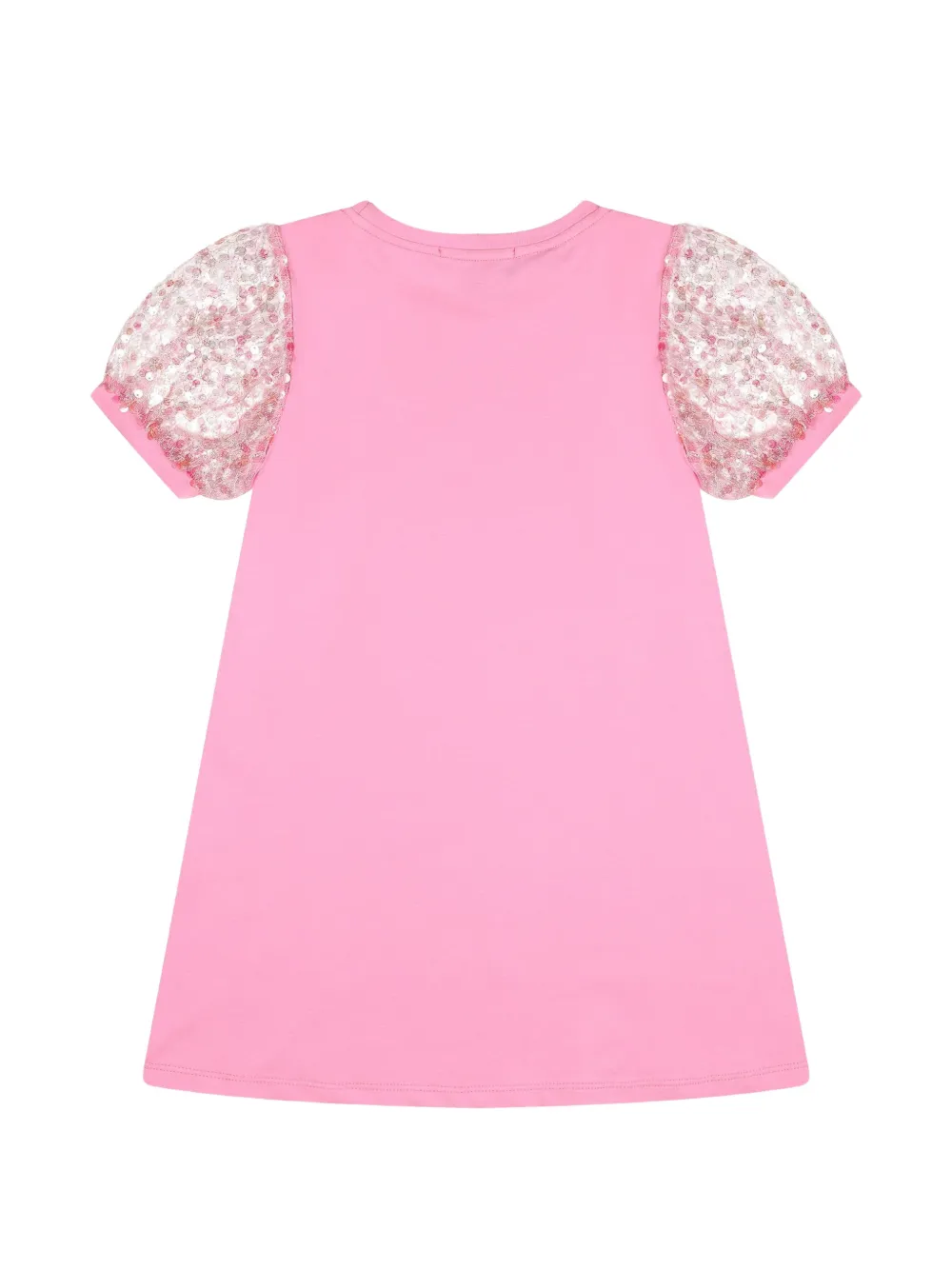 Aigner Kids Jurk verfraaid met pofmouwen en pailletten Roze