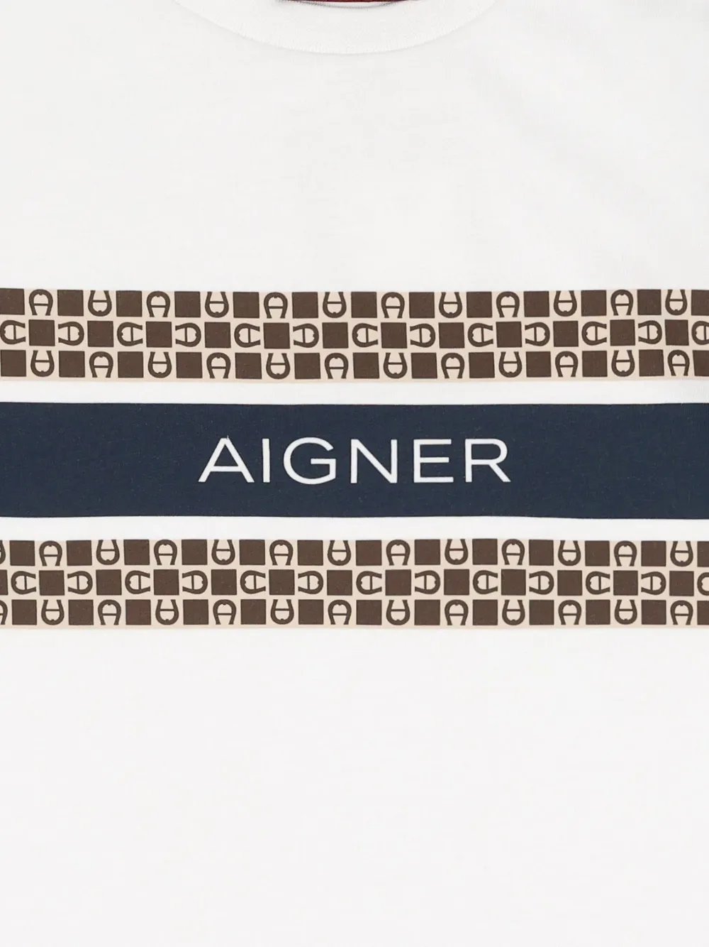 Aigner Kids logo-print panelled T-shirt Wit