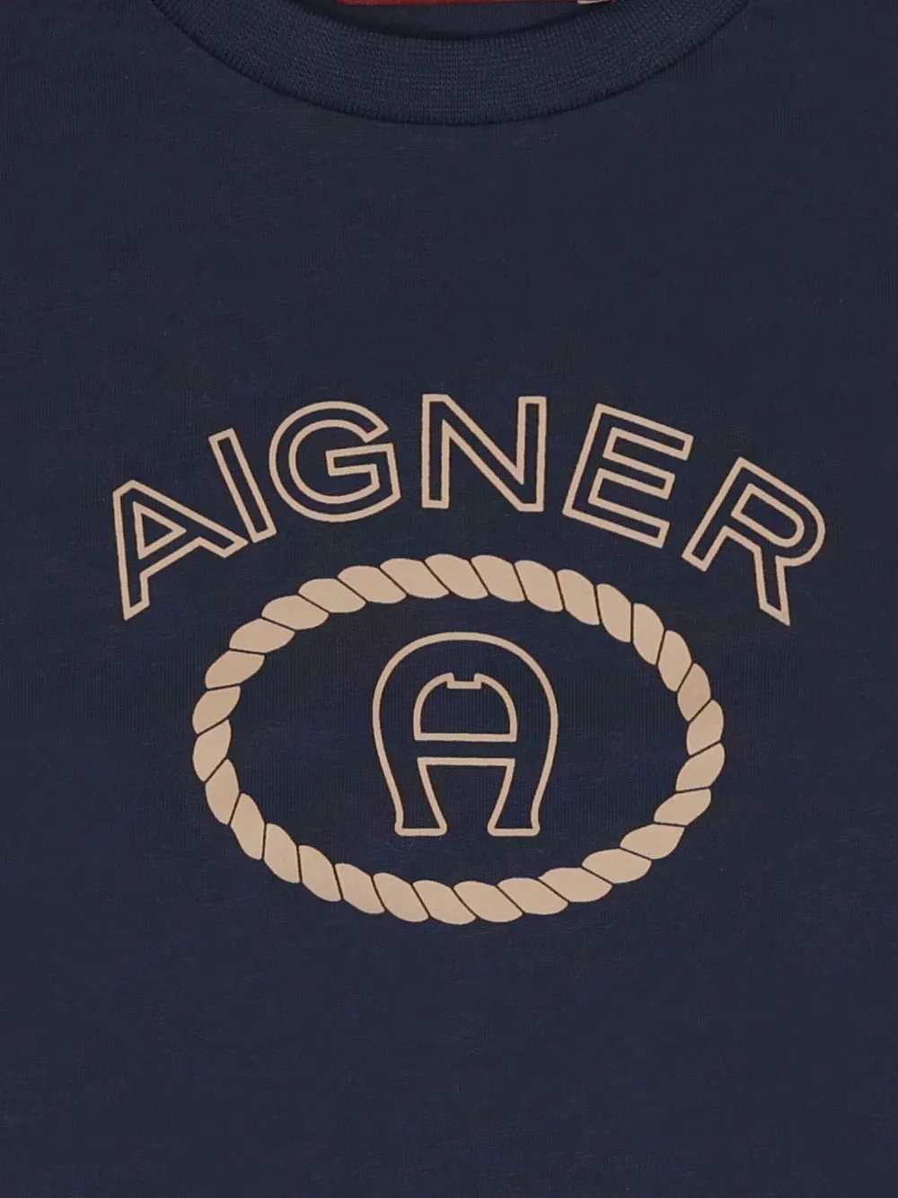 Aigner Kids logo-print T-shirt Blauw