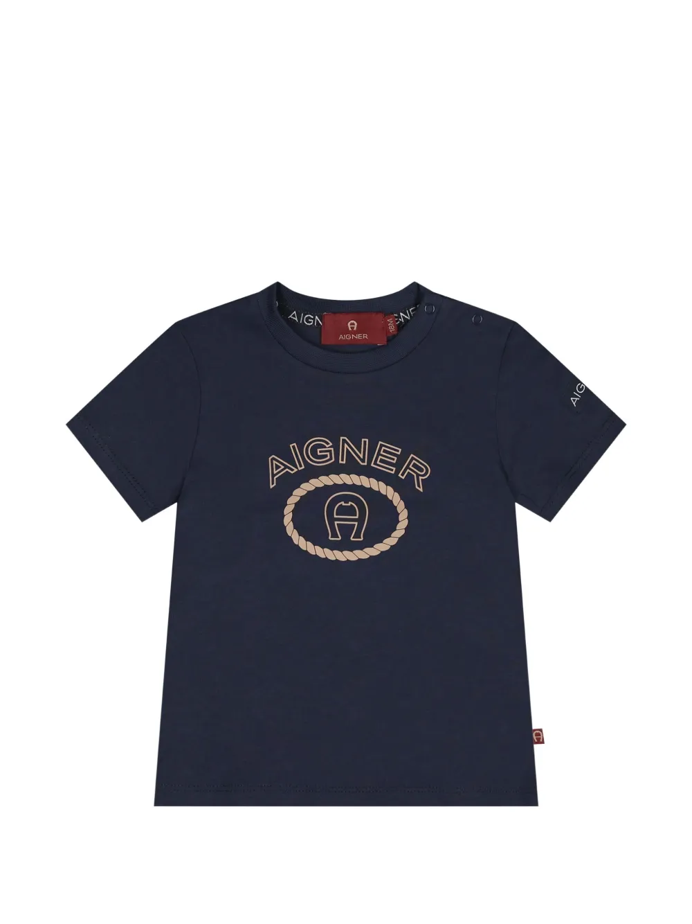 Aigner Kids logo-print T-shirt Blauw