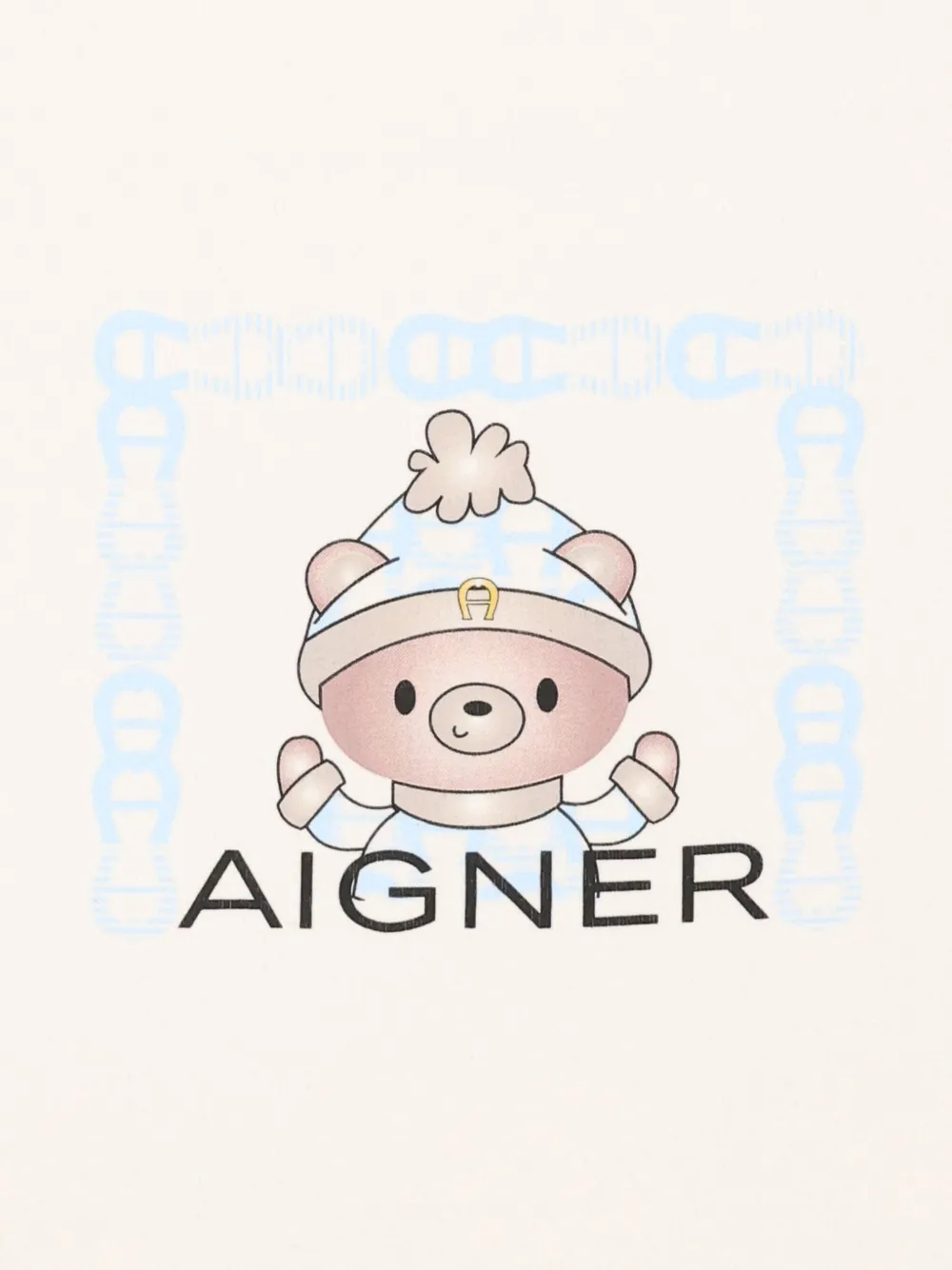 Aigner Kids Nest met beer-print en logo-patroon Beige