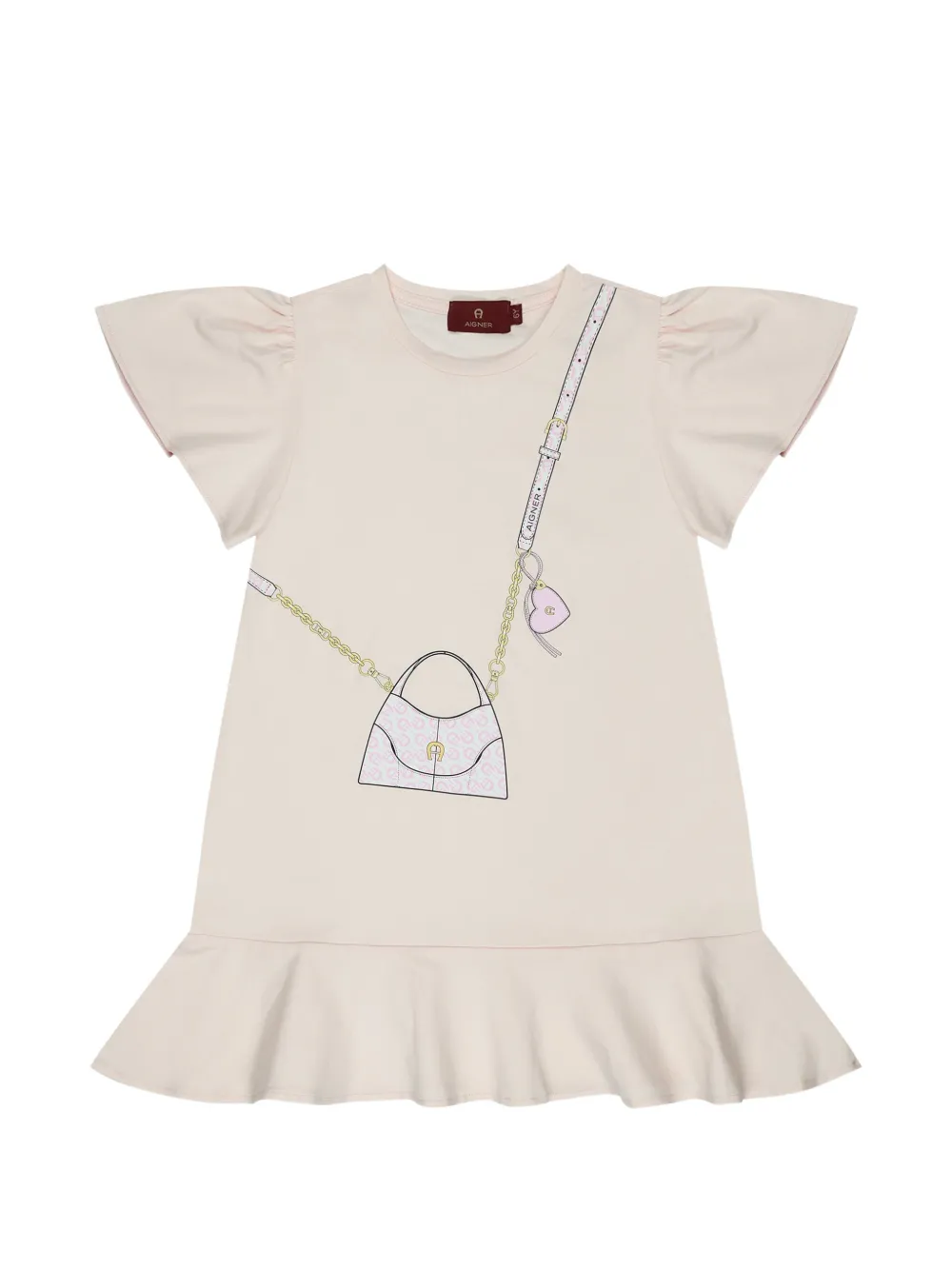 Aigner Kids graphic-print ruffled dress Roze