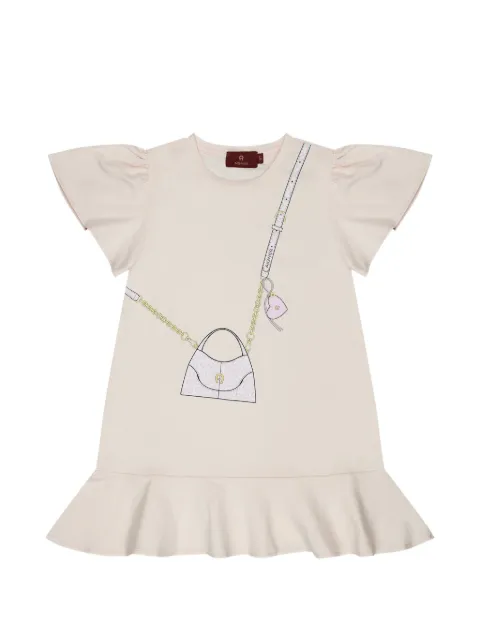 Aigner Kids graphic-print ruffled dress