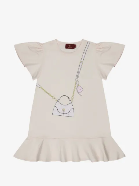 Aigner Kids robe volantée à imprimé graphique