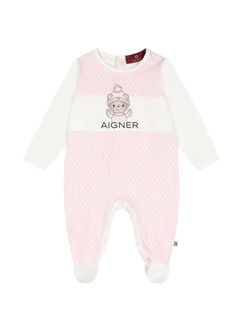 Aigner Kids grenouillère à motif monogrammé et motif ourson - Rose