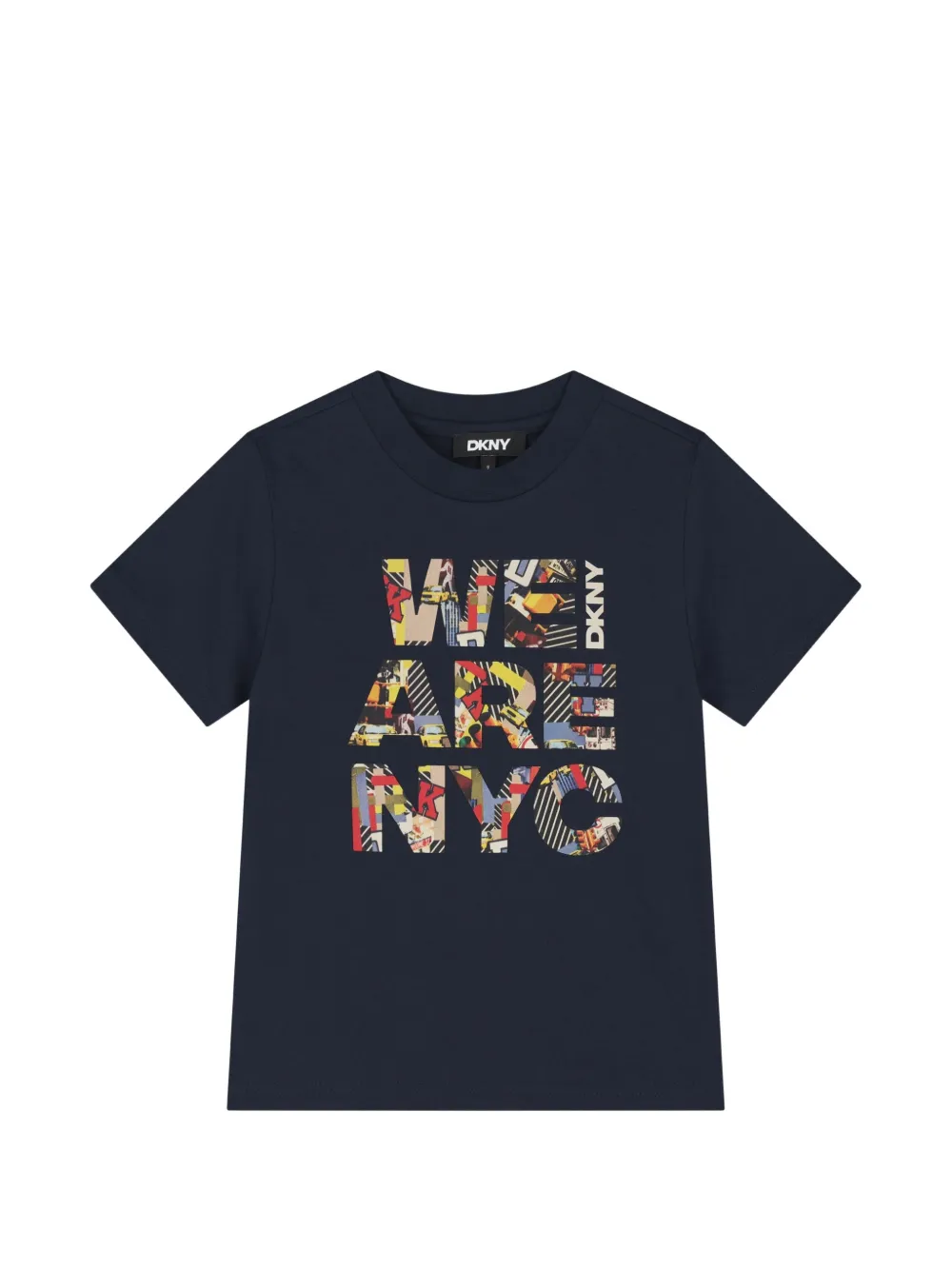Dkny Kids' Graphic-print Short-sleeve T-shirt In Blue