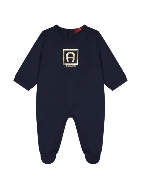 Aigner Kids mameluco con logo estampado
