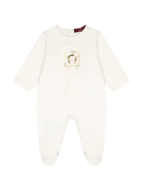 Aigner Kids mameluco con logo estampado