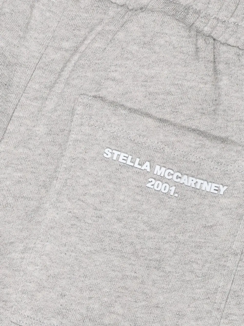Stella McCartney Kids Trainingsbroek met geplooid detail en logo-print Grijs