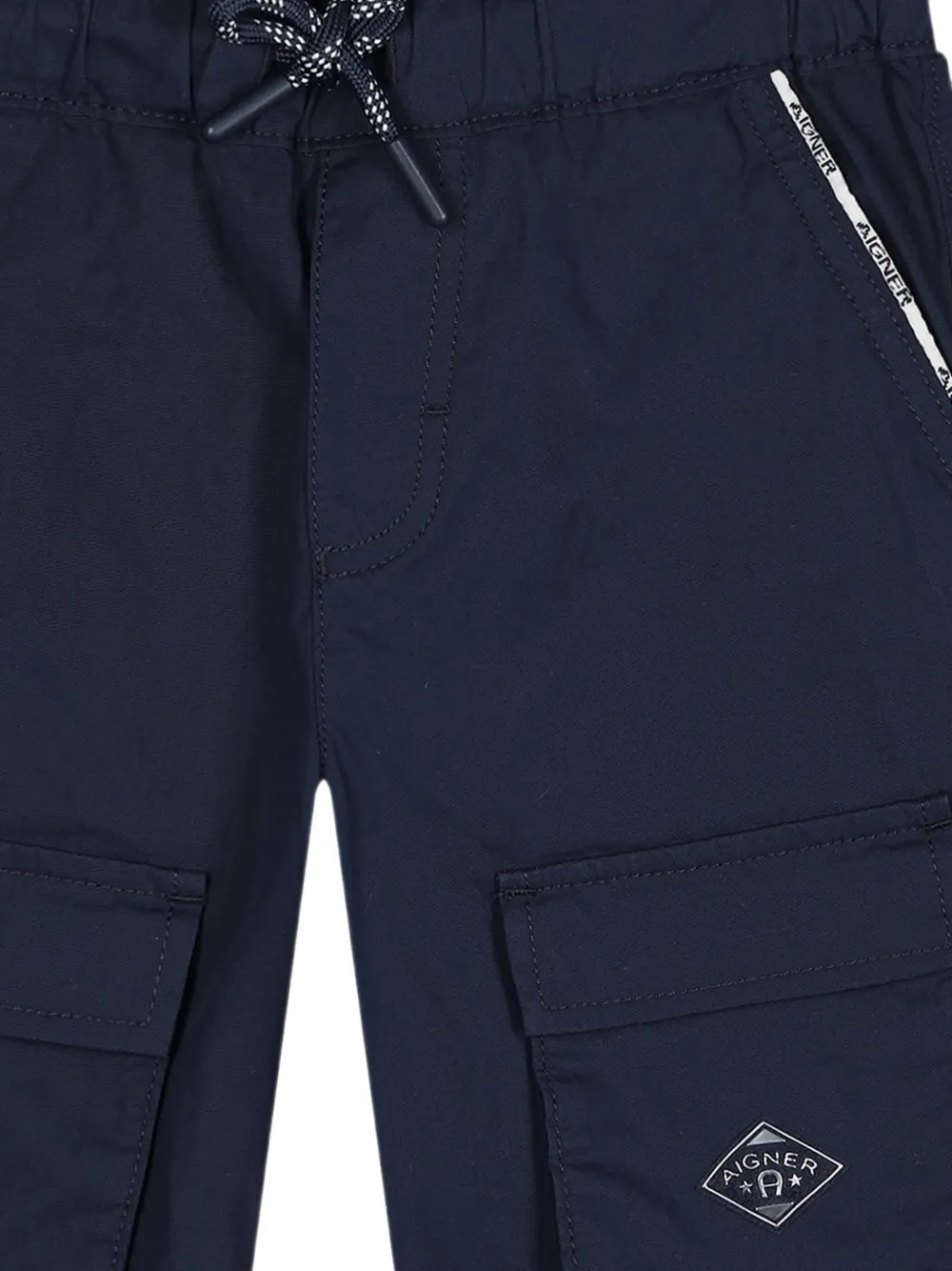 Aigner Kids Broek met logopatch Blauw