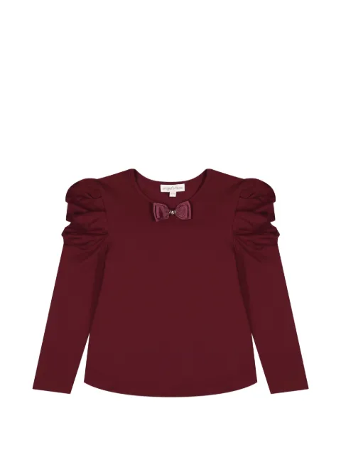 ANGEL'S FACE KIDS Aubrey bow-detail ruched-sleeve T-shirt