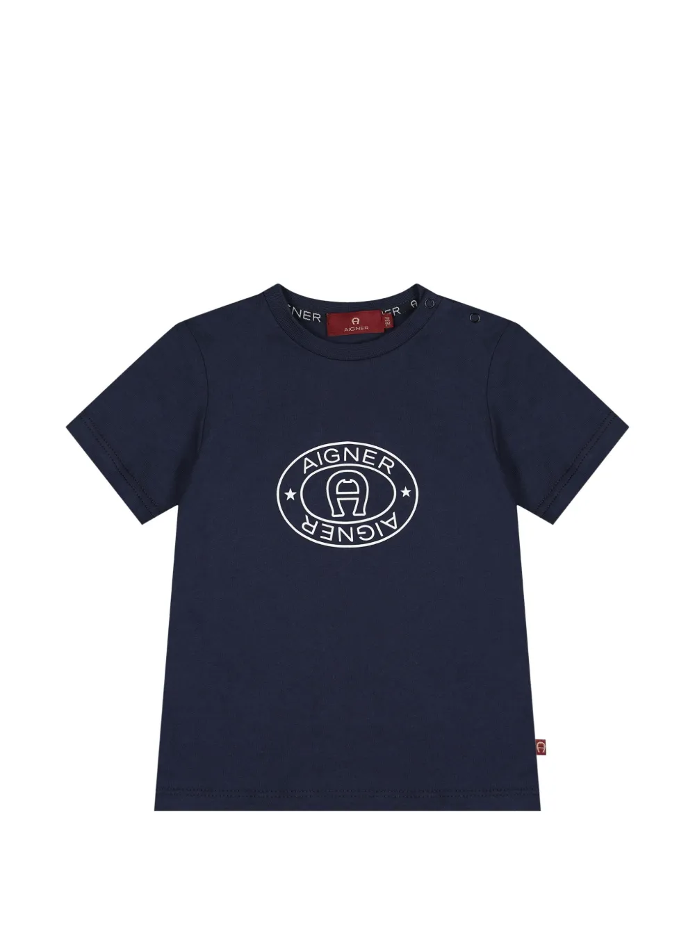 Aigner Kids logo-print T-shirt - Blu