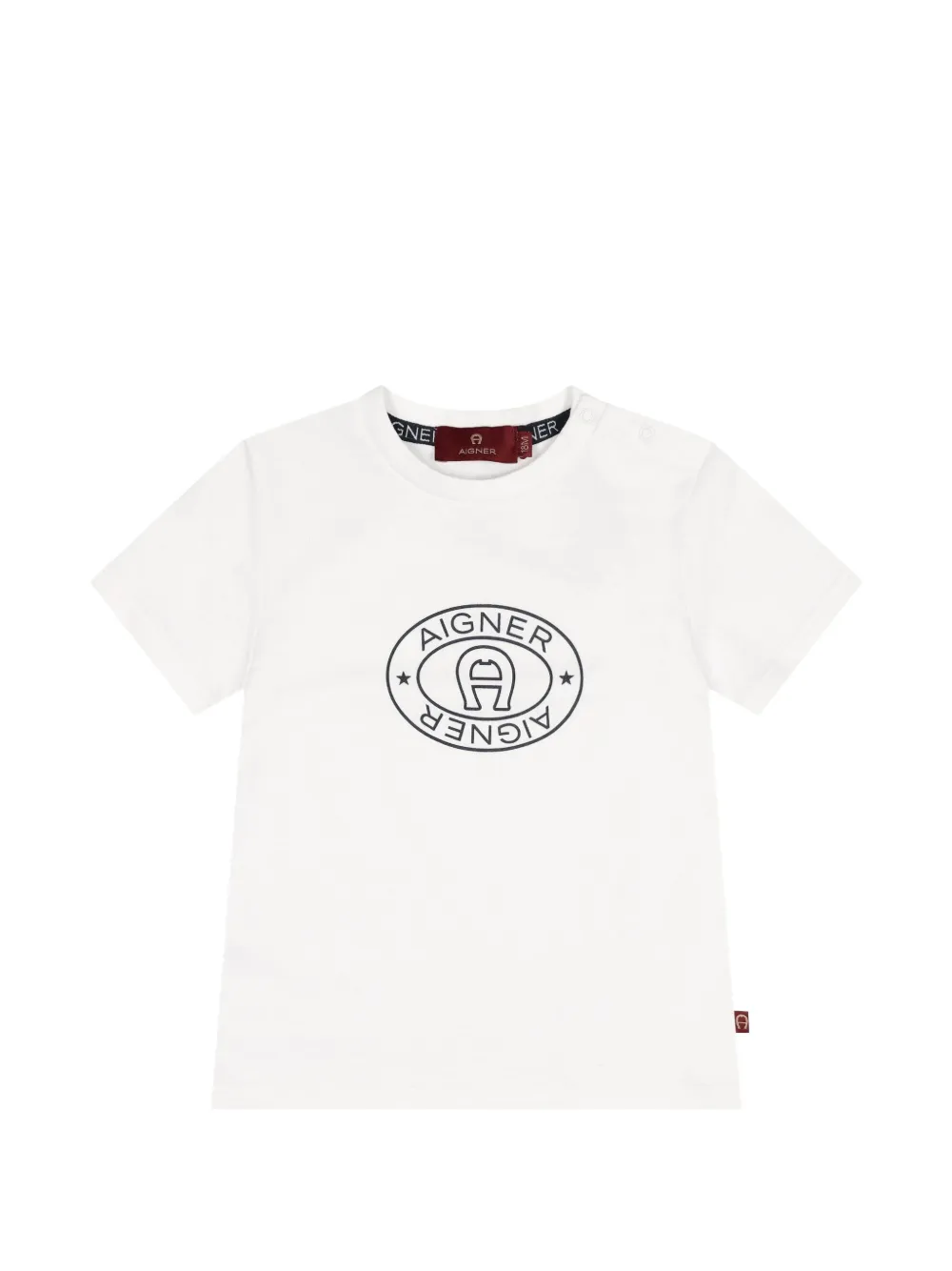 Aigner Kids logo-print T-shirt - Bianco
