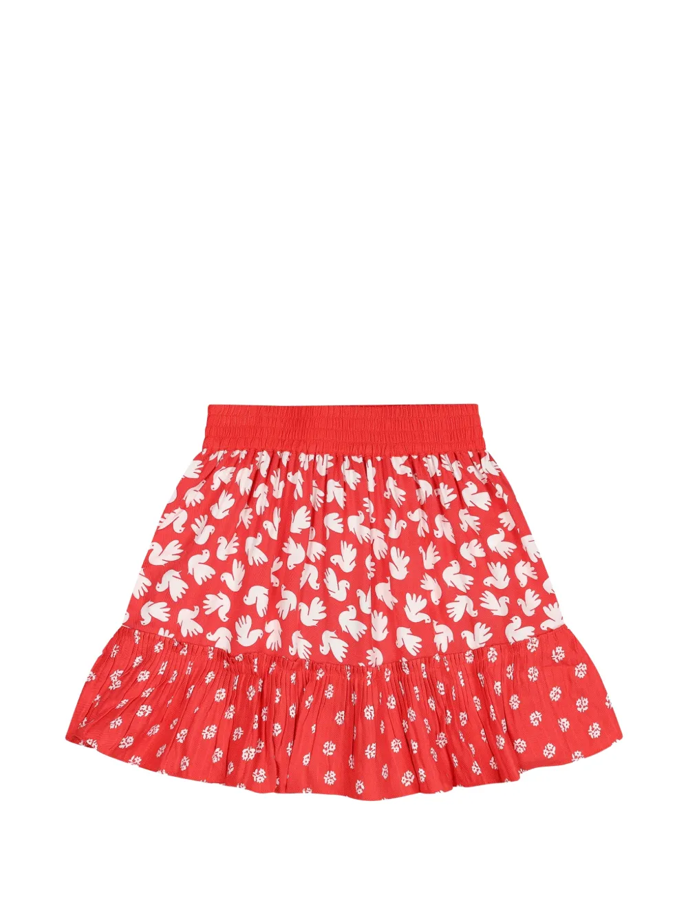 Stella McCartney Kids Rok met ruches en duif-patroon Rood
