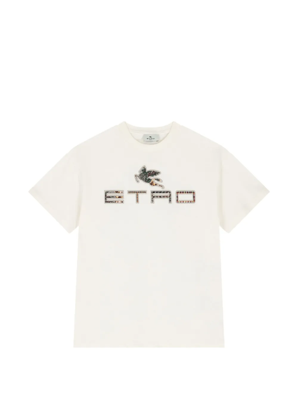 ETRO KIDS Katoenen T-shirt met Pegaso-patch Beige