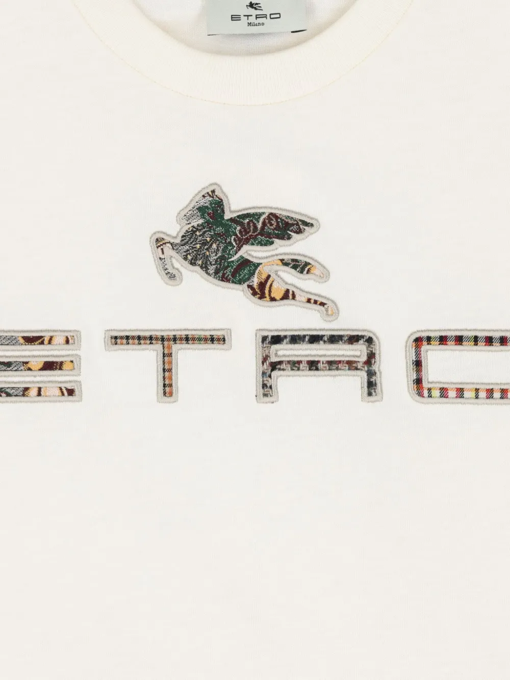 ETRO KIDS Katoenen T-shirt met Pegaso-patch Beige