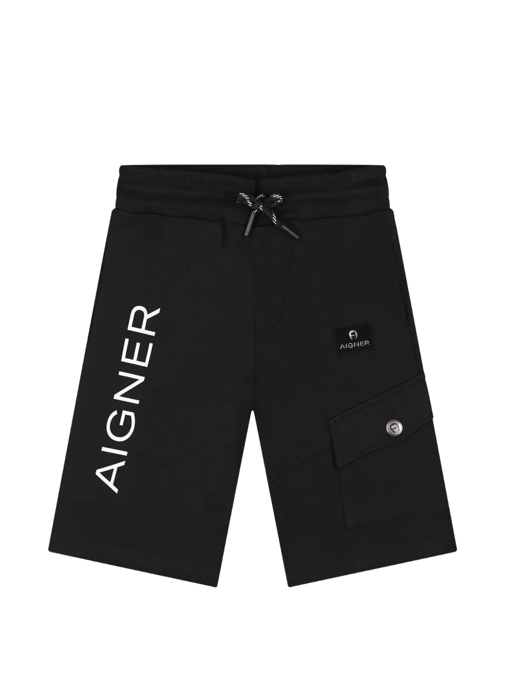 Aigner Kids Cargo corti con stampa logo - Nero