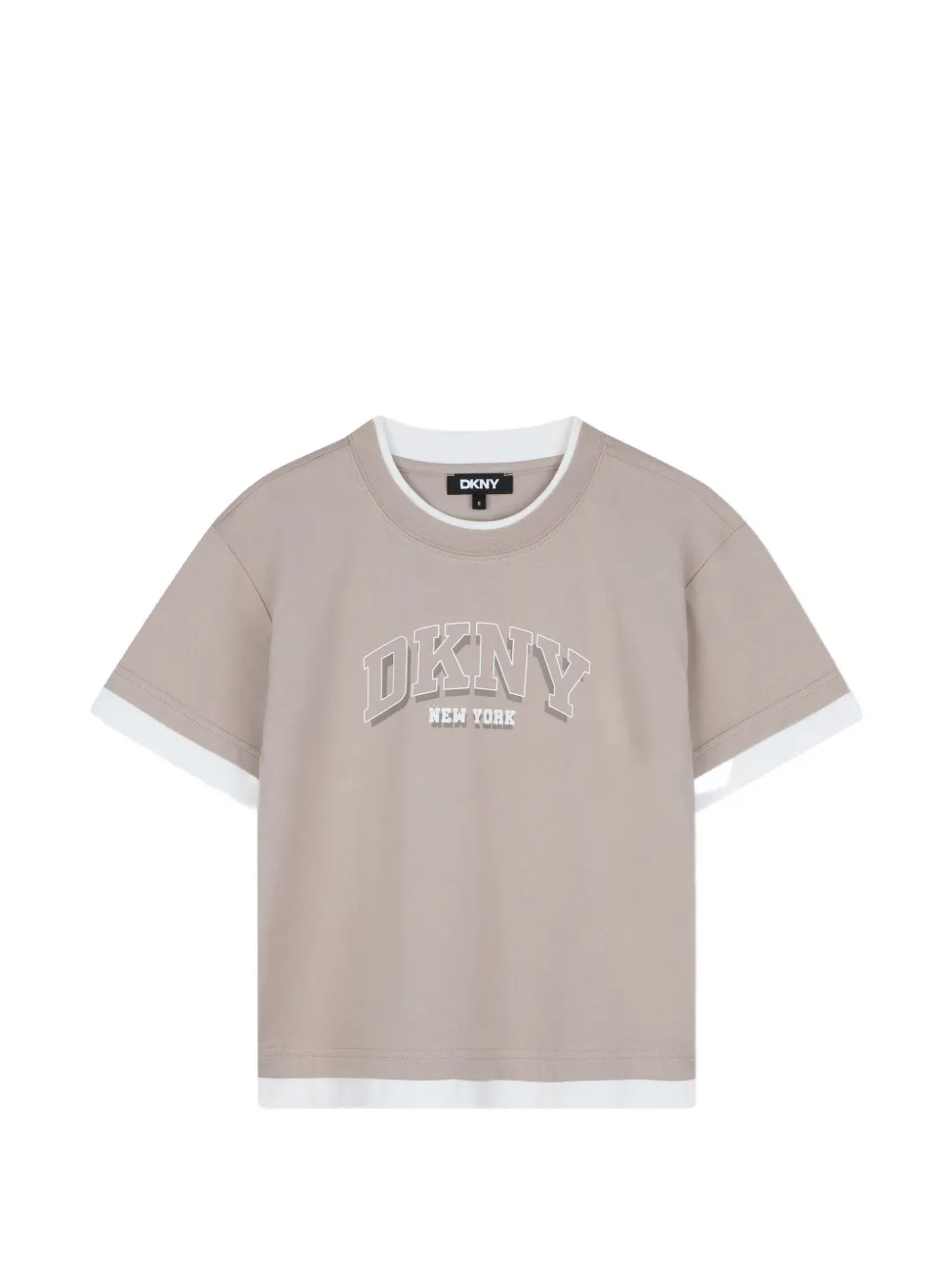 Dkny Kids' Logo-print T-shirt In ニュートラル