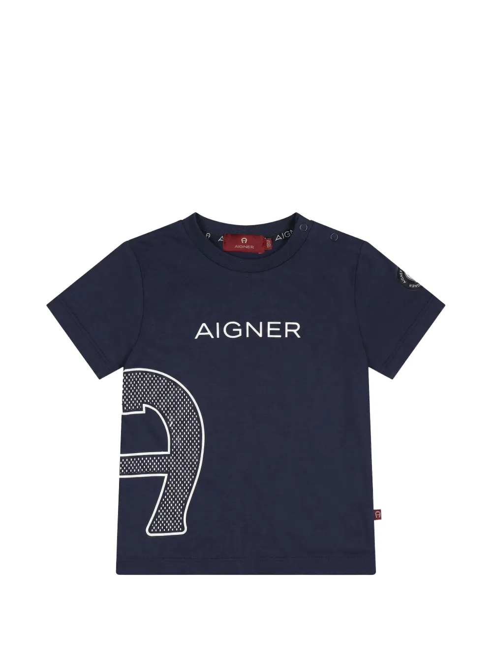 Aigner Kids logo-print T-shirt Blauw