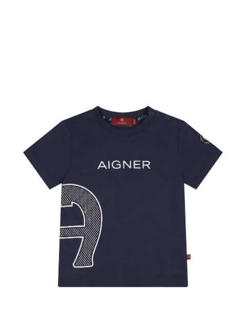 Aigner Kids playera con logo estampado