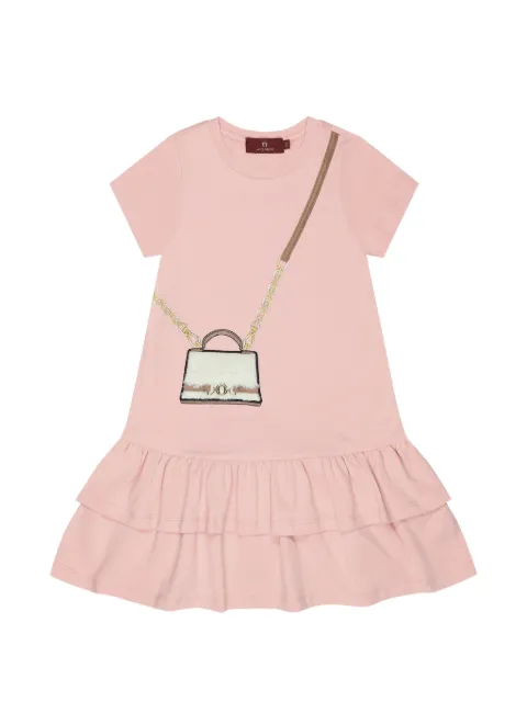 Aigner Kids vestido corto con estampado gráfico