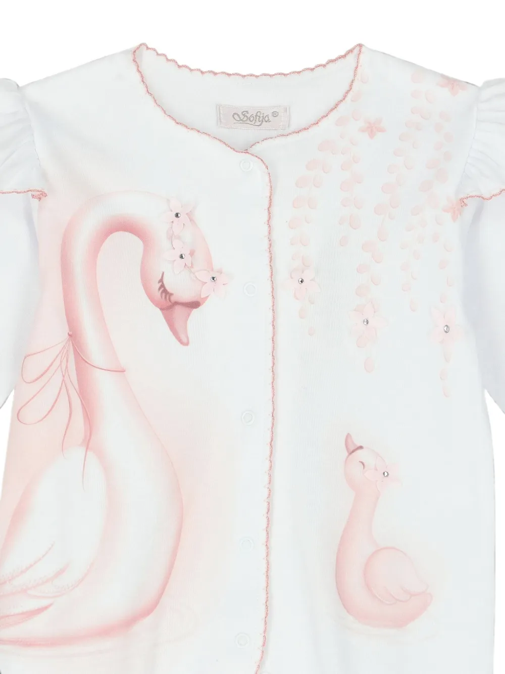 SOFIJA Stella pyjama met zwaanprint Wit