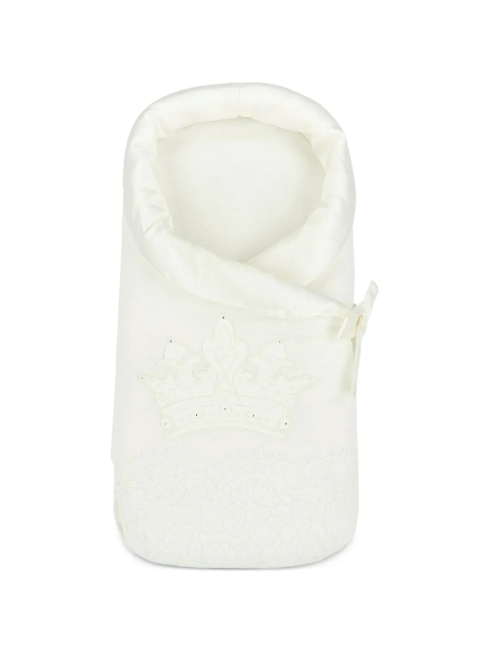 SOFIJA crown-embroidered sleep bag - Bianco