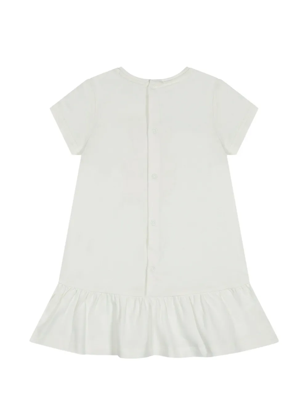 Aigner Kids bear-patch ruffled dress Wit