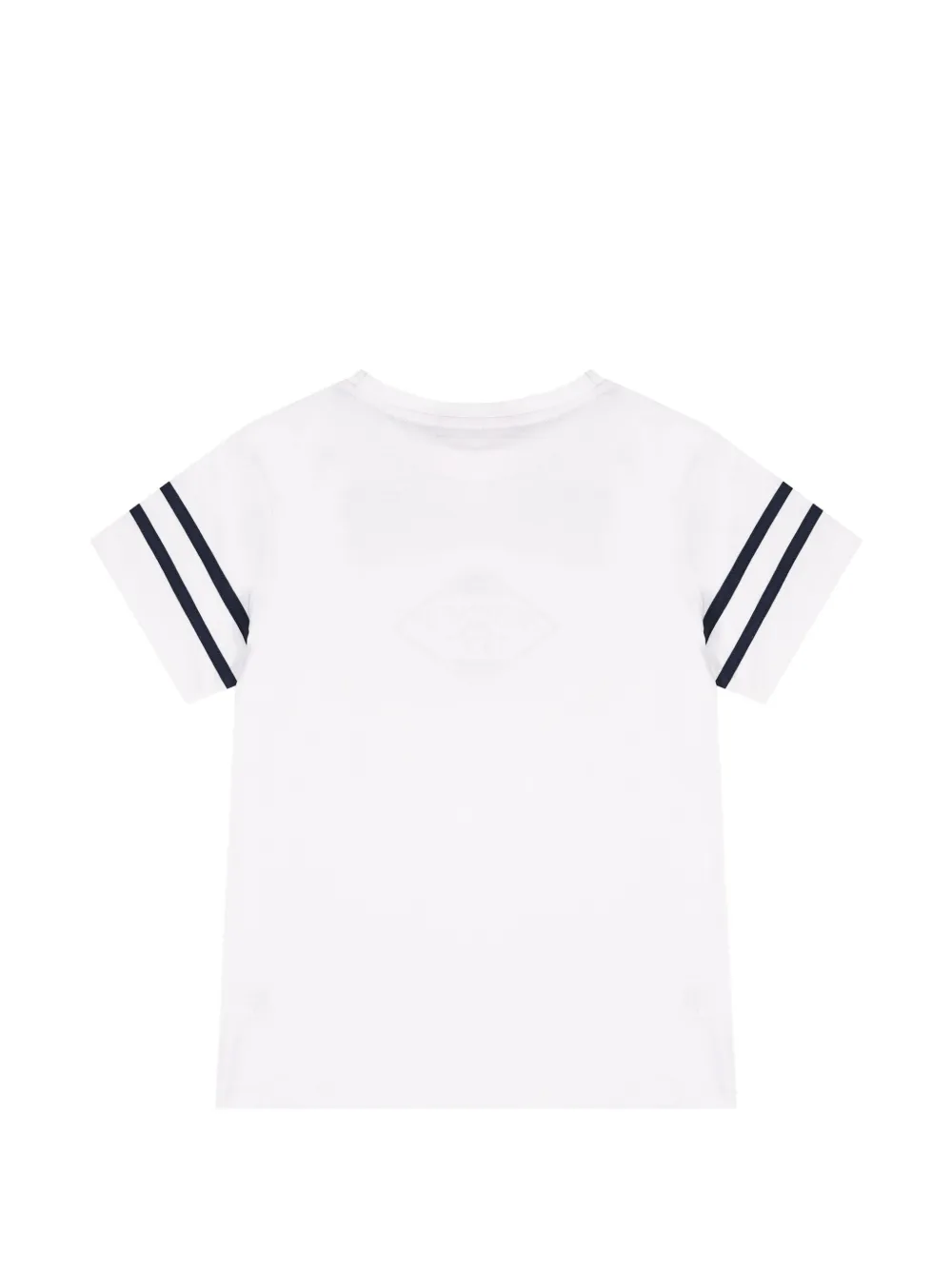 Aigner Kids T-shirt met gestreepte mouwen en logo-print Wit