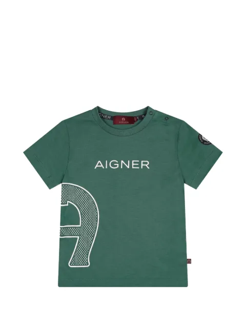 Aigner Kids logo-print press-stud T-shirt
