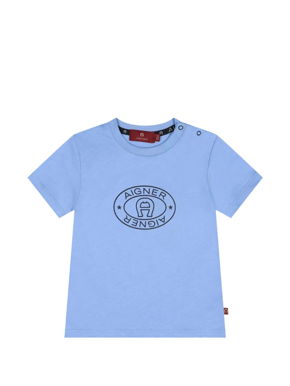 Aigner Kids logo-print T-shirt - Blu