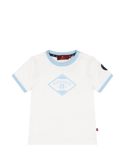 Aigner Kids logo-print ringer T-shirt