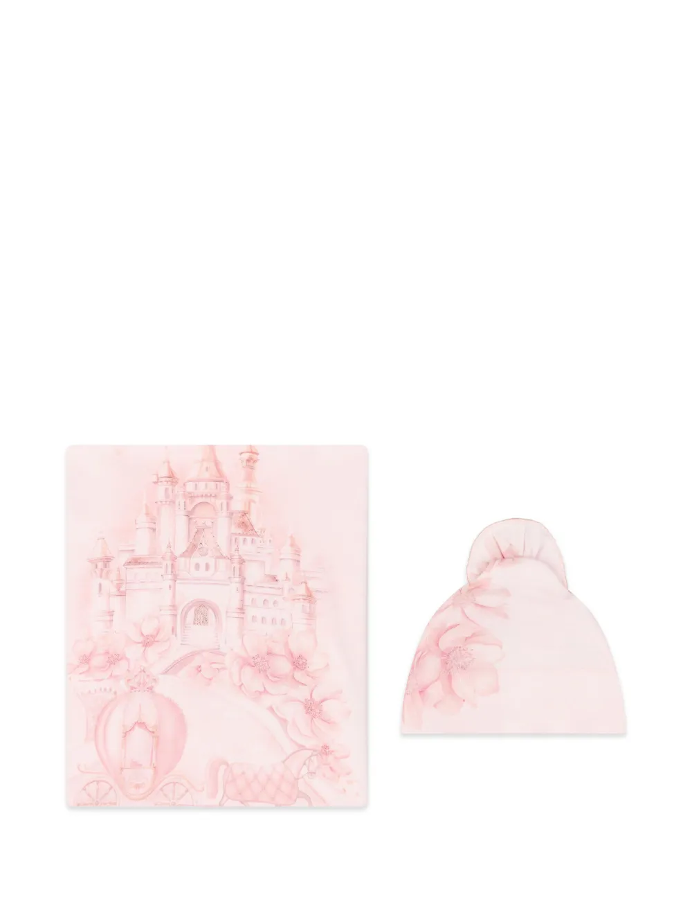SOFIJA graphic-print blanket and beanie hat set - Rosa