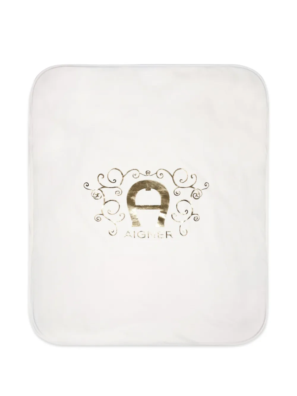 Aigner Kids logo-print blanket - Bianco