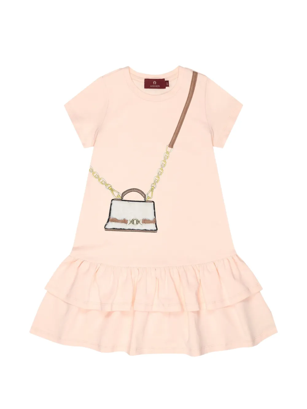 Aigner Kids bag-print dress Roze