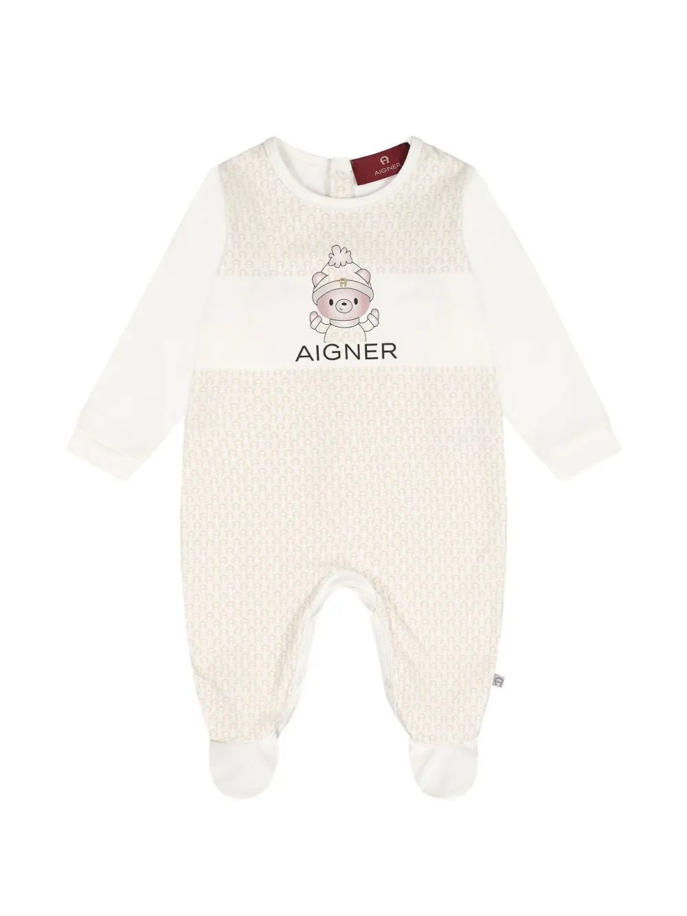 Aigner Kids grenouillère à logo imprimé et motif ours - Tons neutres