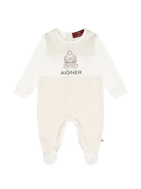 Aigner Kids bear-motif logo-print babygrow