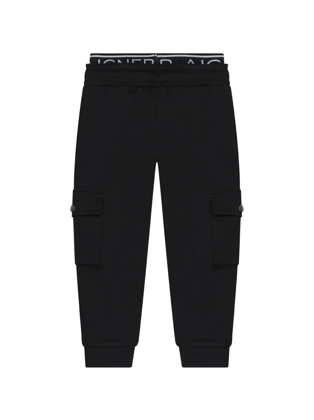 Aigner Kids Cargo broek met logoband Zwart