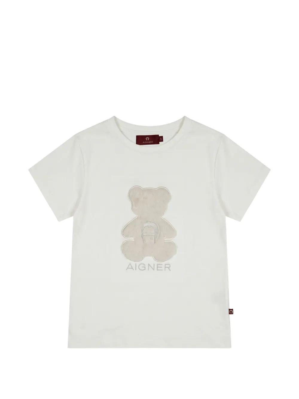 Aigner Kids teddy-bear-patch T-shirt - Bianco