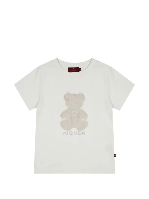 Aigner Kids camiseta con parche de oso