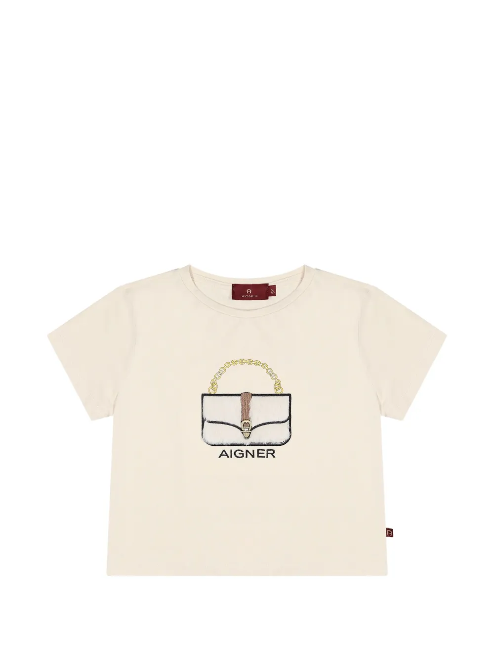 Aigner Kids bag-print T-shirt - Toni neutri