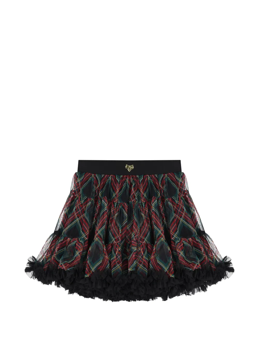 ANGEL'S FACE KIDS Pixie tartan ruffled skirt - Nero