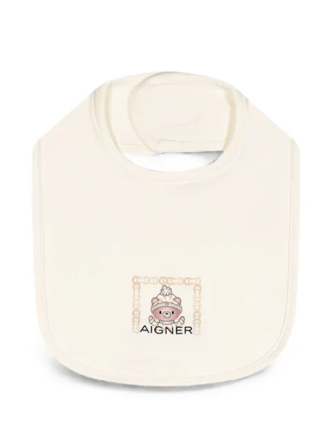 Aigner Kids logo-print touch-strap bib