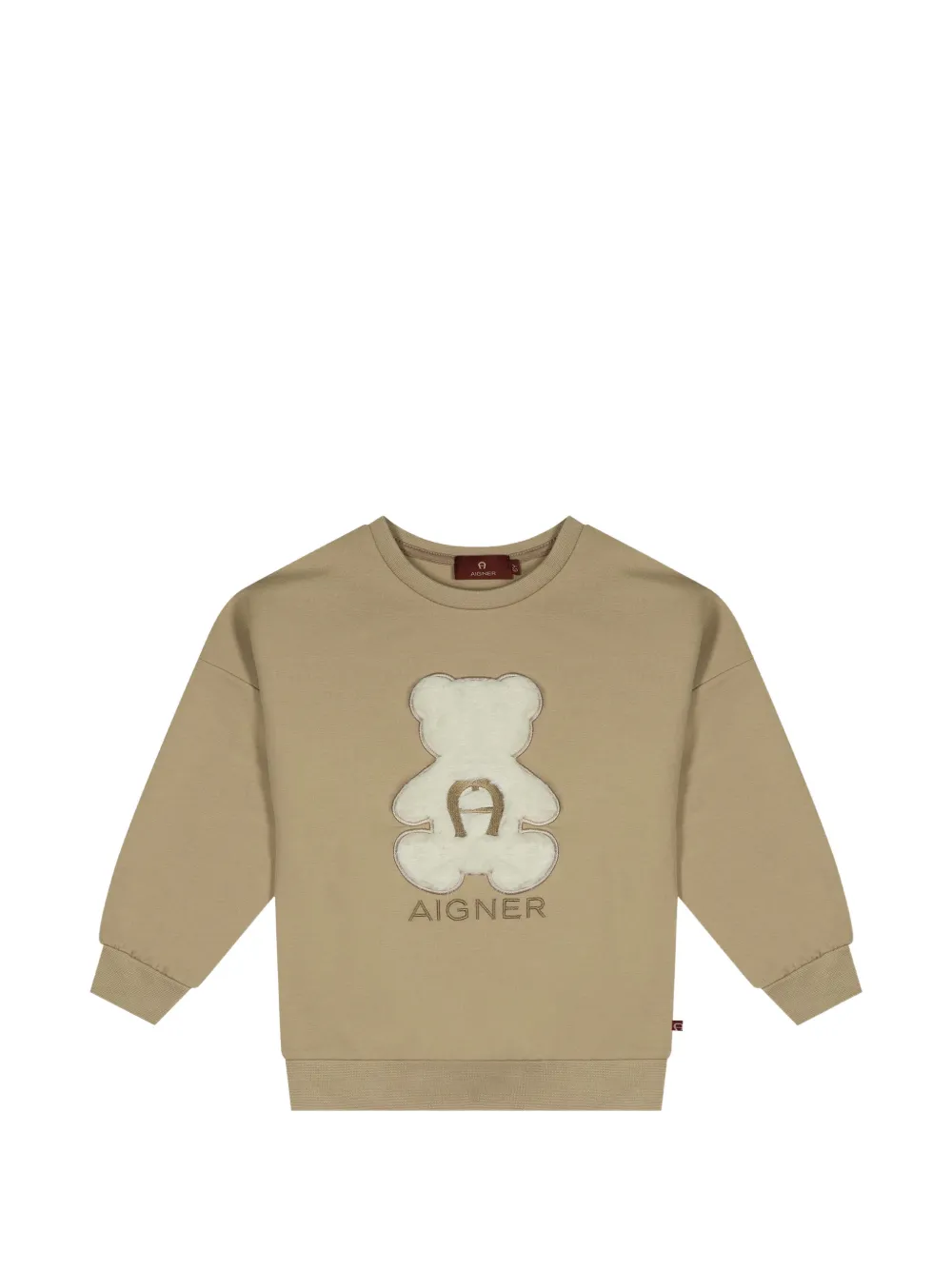 Aigner Kids bear-patchwork logo-embroidered sweater - Toni neutri