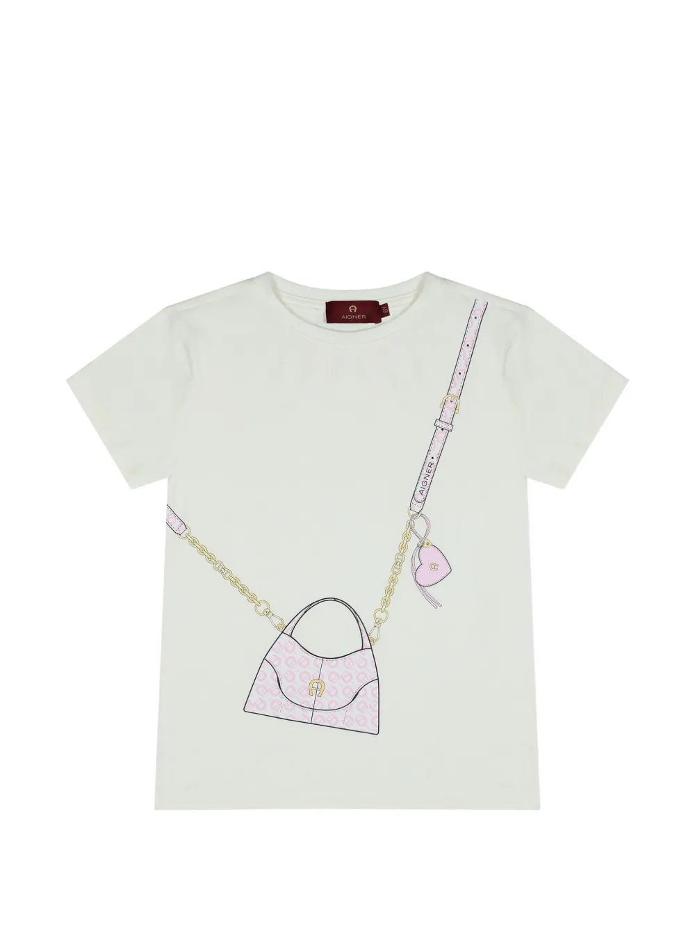 Aigner Kids handbag-print crew-neck T-shirt - Toni neutri