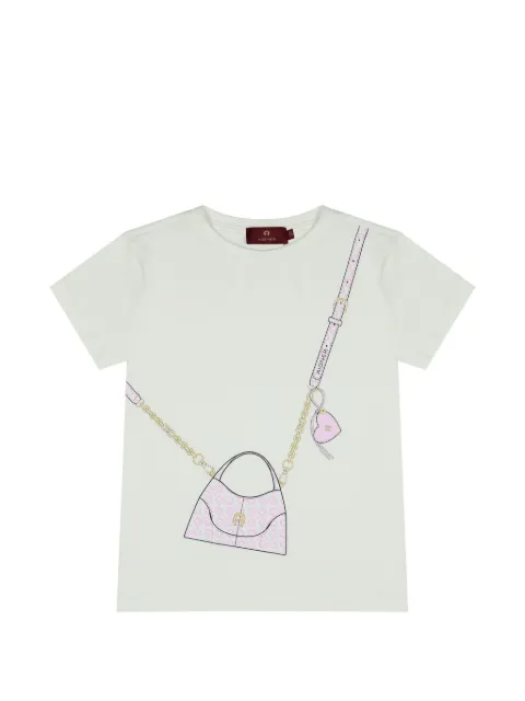 Aigner Kids handbag-print crew-neck T-shirt