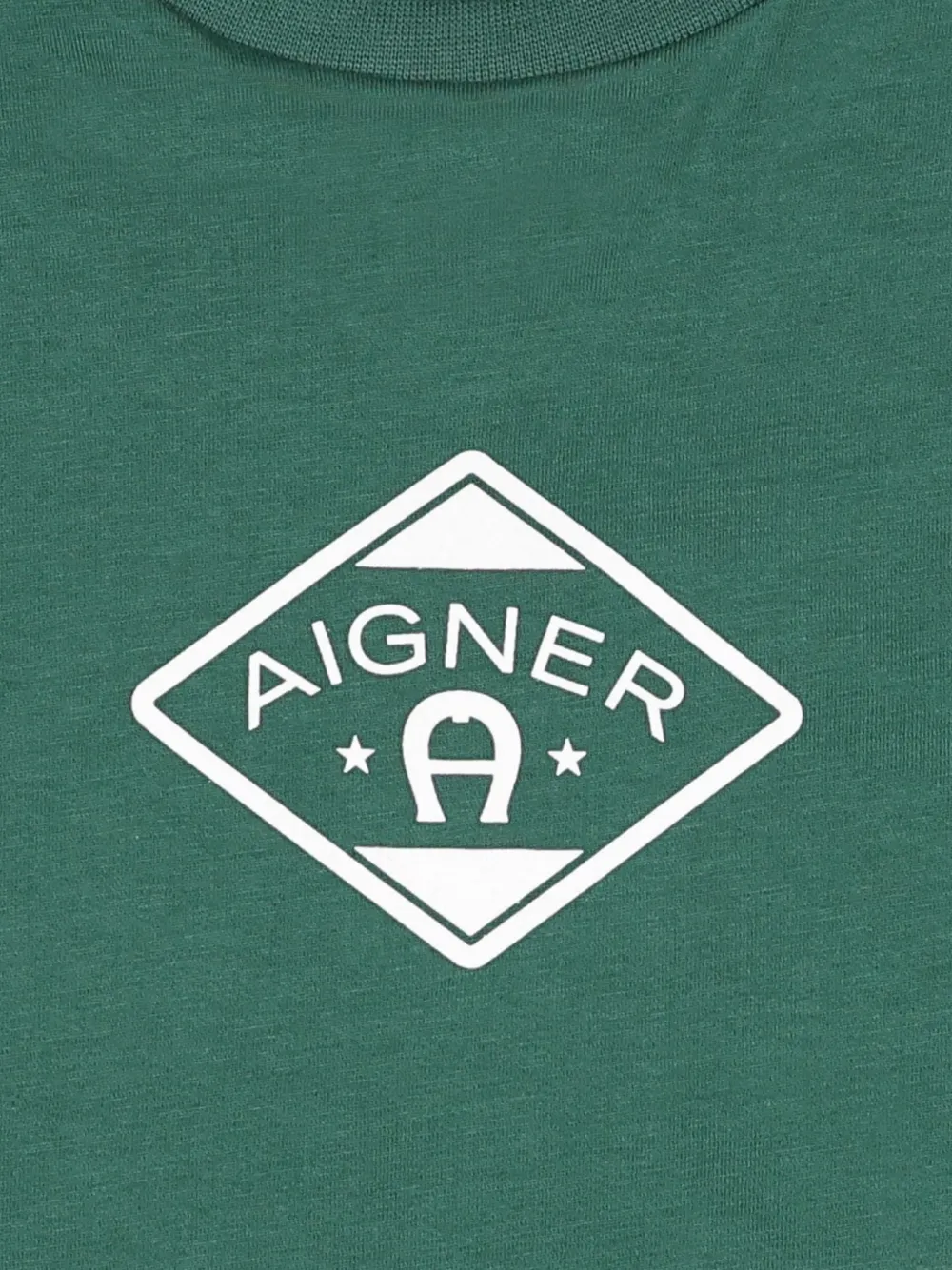 Aigner Kids T-shirt met gestreepte mouwen en logo-print Groen